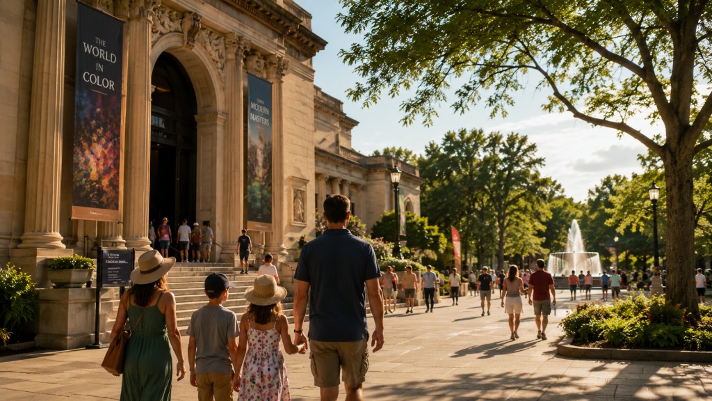 Outdoor cultural attraction with visitors