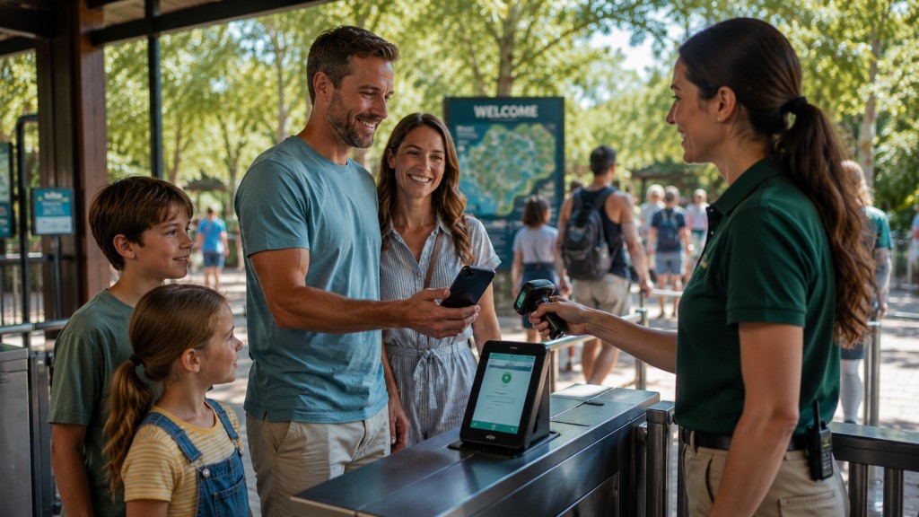 Digital membership pass displayed on a phone at attraction entry
